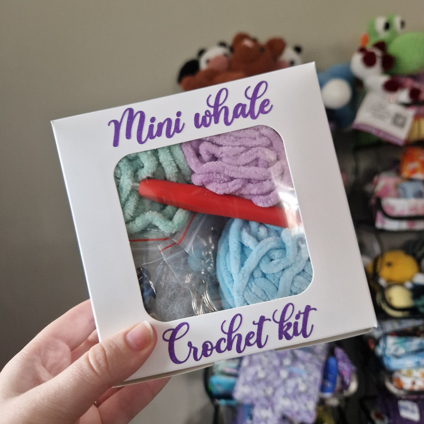 Mini whale keyring crochet craft kit