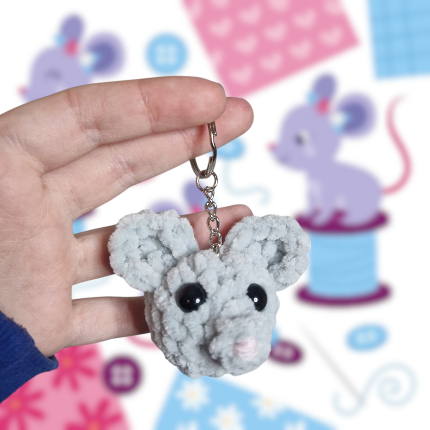 Mouse Keyring Digital Crochet Pattern