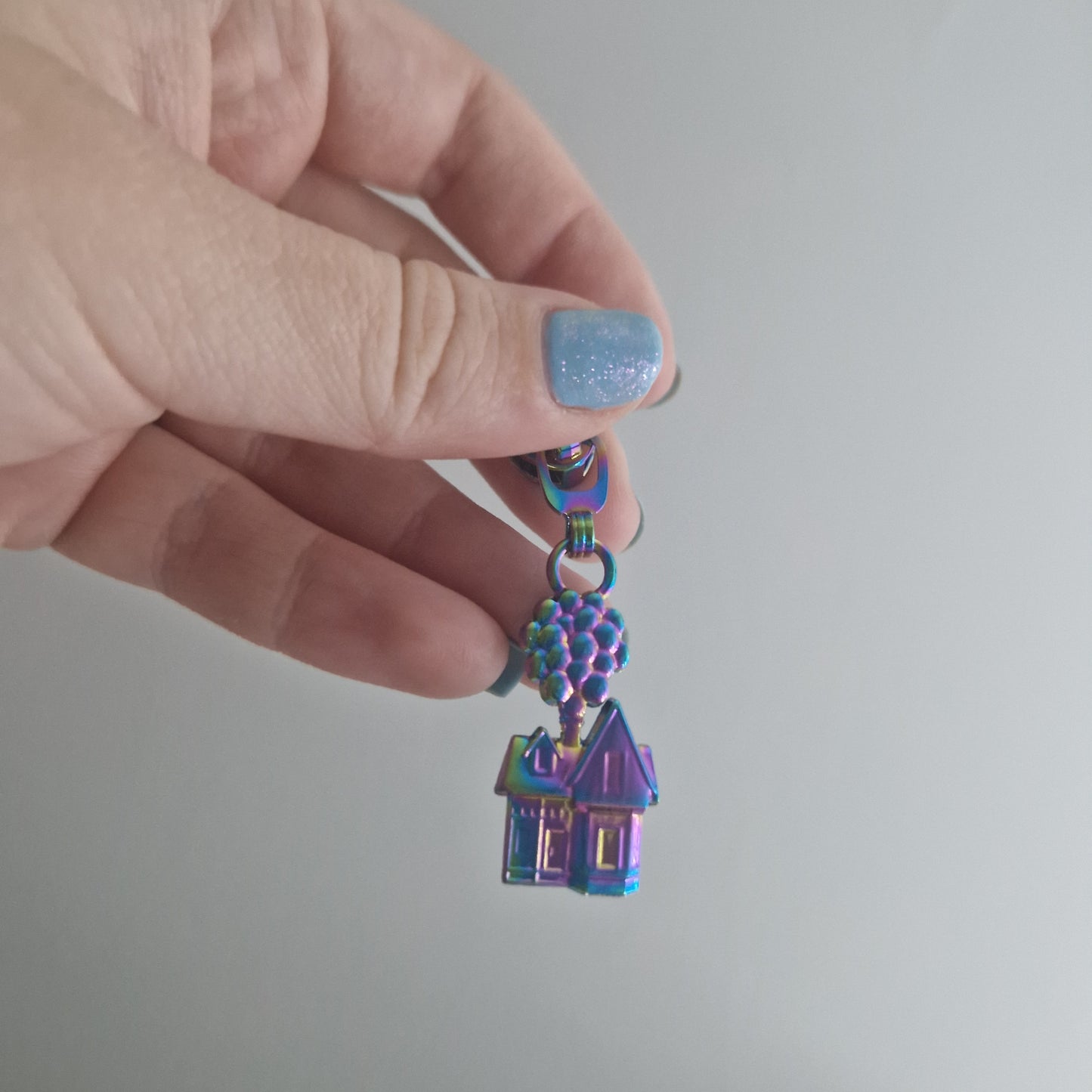 PREORDER Balloon House shaped silver or rainbow #5 zipper pull