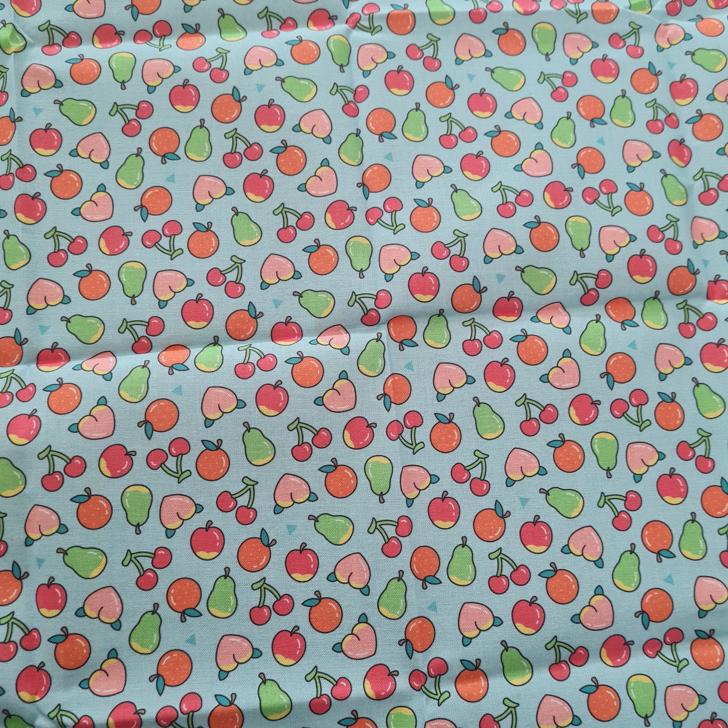 Island Fruit turquoise background 100% cotton fabric - fat quarter or metre