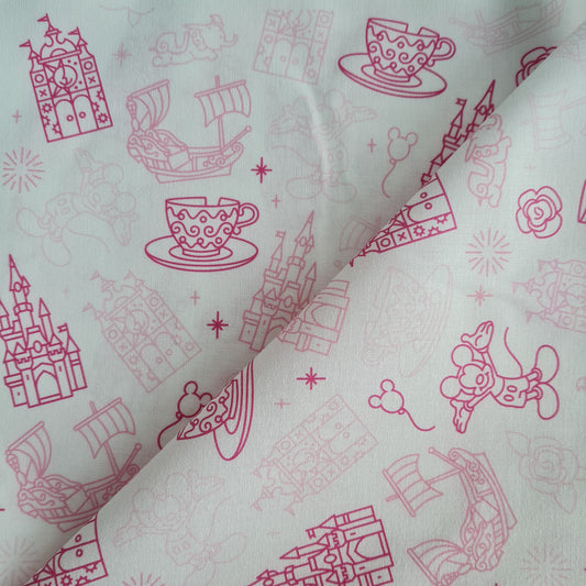 Fantasyland Ride Skyline 100% cotton fabric - fat quarter or metre