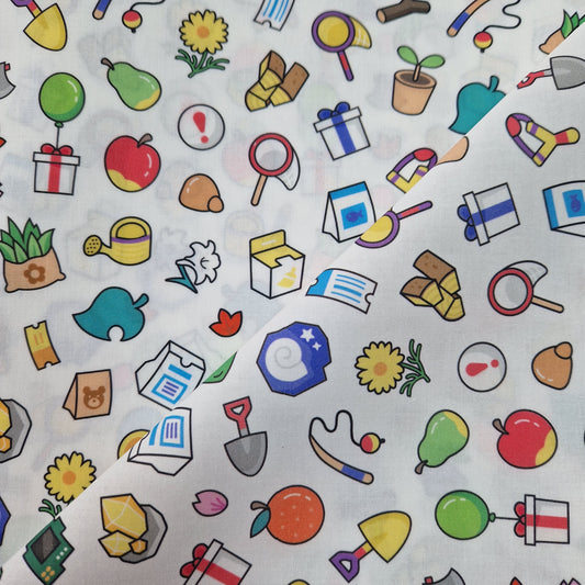 Island Icon white background 100% cotton fabric - fat quarter or metre