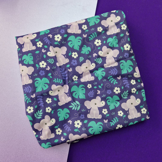 Floral Elephant 100% cotton fabric - fat quarter or metre