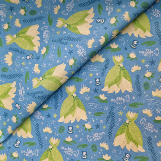 Down the Bayou blue background 100% cotton fabric - fat quarter or metre