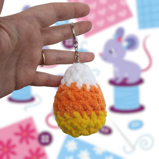 Candy corn keyring crochet craft kit