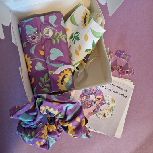 Sunflower scrunchie sewing craft kit