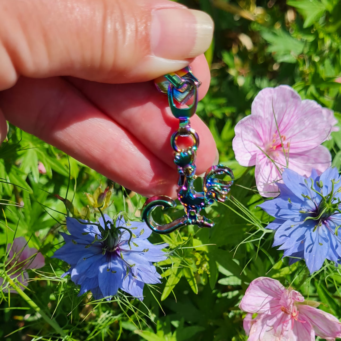 Boat Snack shaped rainbow #5 zipper pull