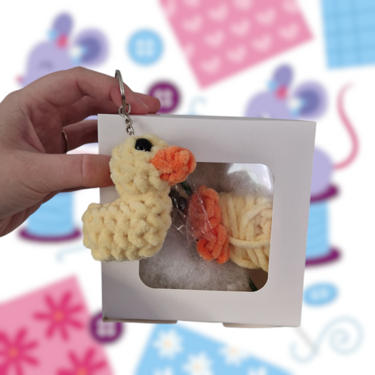 Duck keyring crochet craft kit