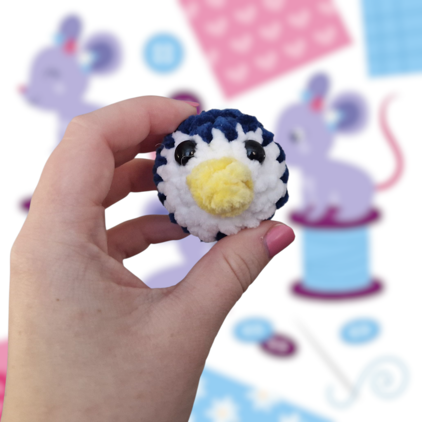 Penguin keyring crochet craft kit