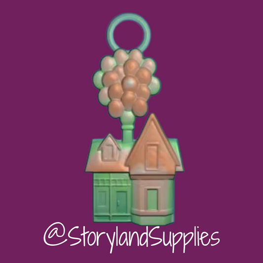 PREORDER Balloon House shaped silver or rainbow #5 zipper pull